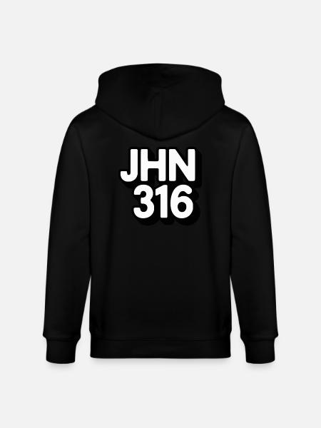 JHN 316 Christian Message - Stanley/Stella CULTIVATOR Unisex Organic Hooded Jacket - black