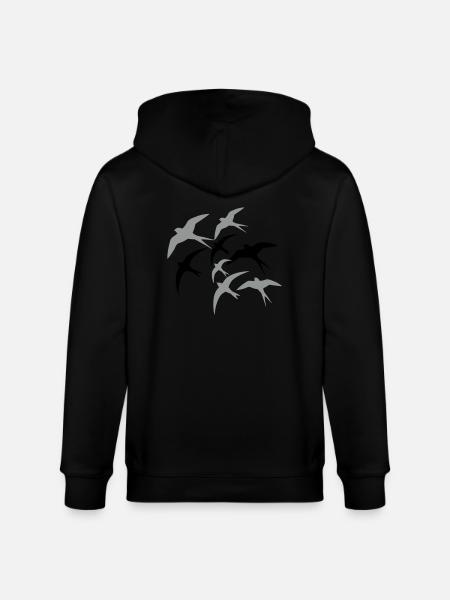 Swallows heading south - Stanley/Stella CULTIVATOR Unisex Organic Hooded Jacket - black
