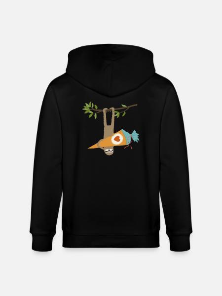Faultier mit Schultüte - Stanley/Stella Unisex Bio-Kapuzenjacke CULTIVATOR - Schwarz