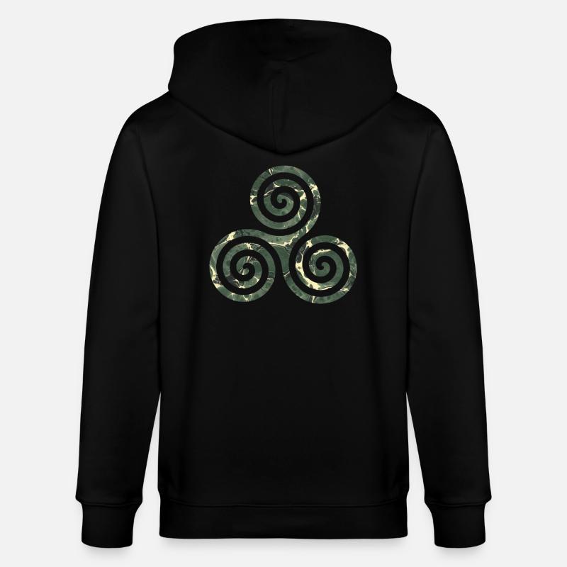 symbole celtique triskele e 226 - Veste à capuche bio CULTIVATOR Stanley/Stella Unisexe - noir