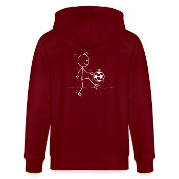 Fussball - Stanley/Stella Unisex Bio-Kapuzenjacke CULTIVATOR  - Burgunderrot - Hinten - Anna (173cm)