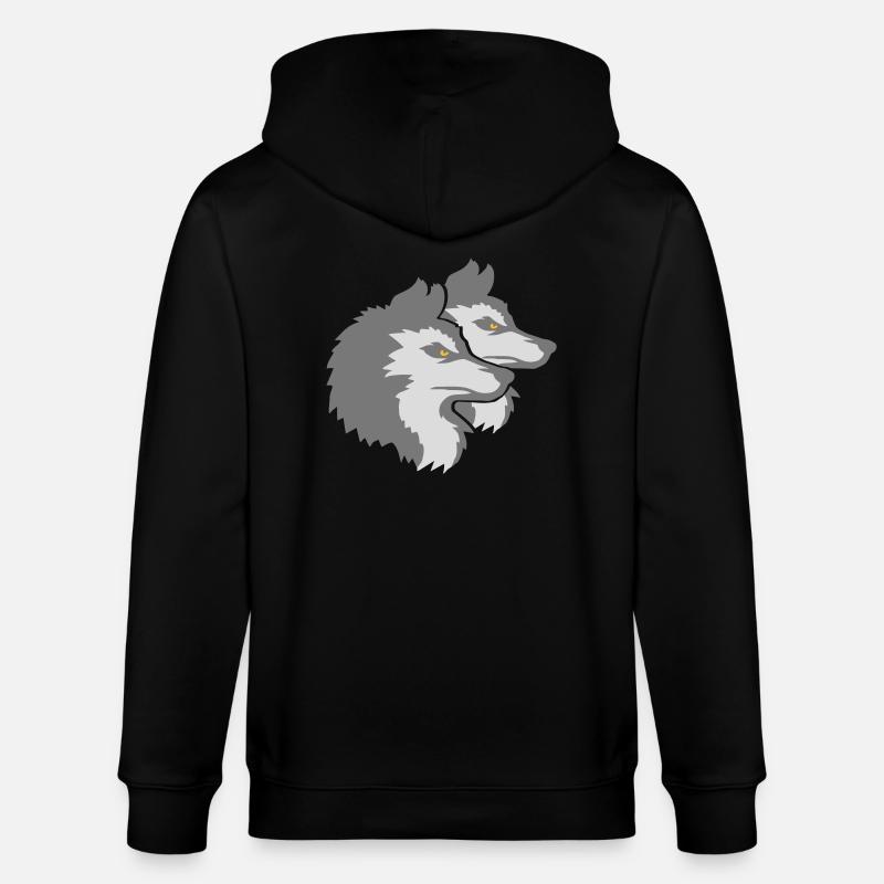 Team Logo Wolf Pack - Stanley/Stella Unisex Bio-Kapuzenjacke CULTIVATOR  - Schwarz