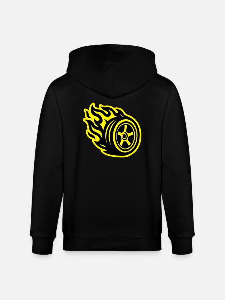 Tire Flame Car - Stanley/Stella CULTIVATOR  Unisex Organic Hooded Jacket - black