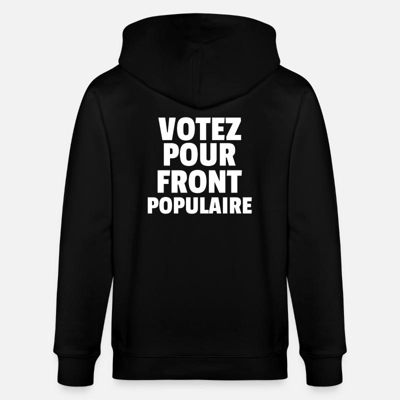 Front populaire - élections législatives 2024 - Veste à capuche bio CULTIVATOR Stanley/Stella Unisexe - noir