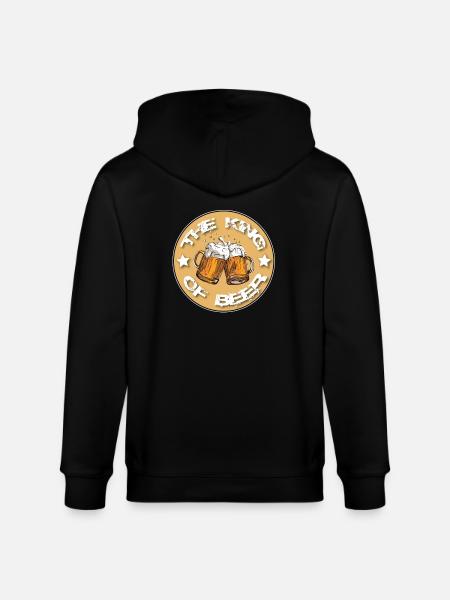 The King of Beer T-shirt - Stanley/Stella CULTIVATOR Unisex Organic Hooded Jacket - black