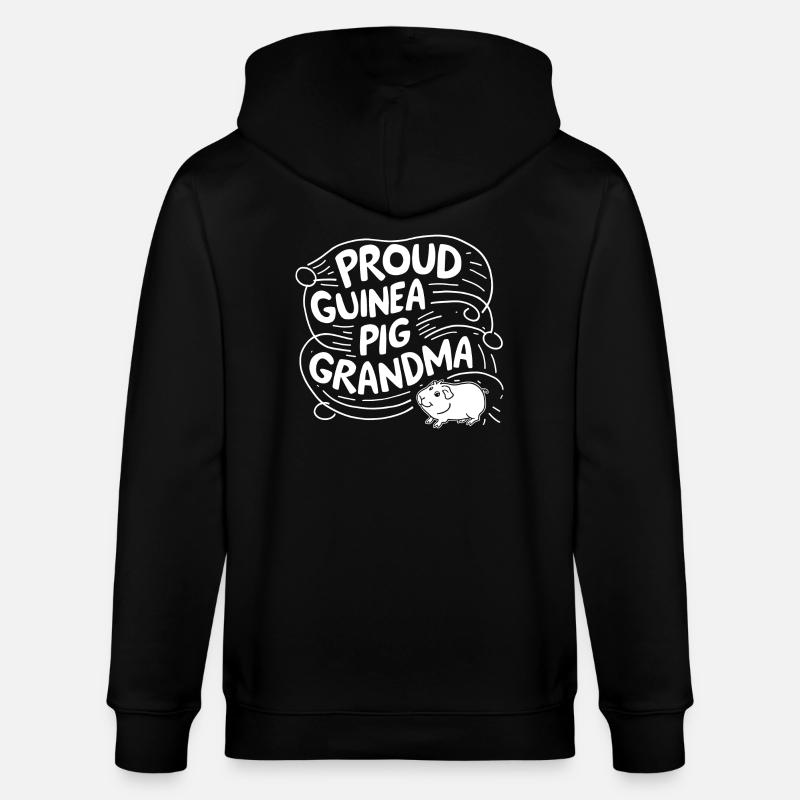 Fière grand-mère cochon d’Inde - Veste à capuche bio CULTIVATOR Stanley/Stella Unisexe - noir