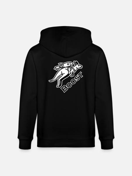 Kangaroo With Jetpack - Boost Design - Stanley/Stella CULTIVATOR Unisex Organic Hooded Jacket - black