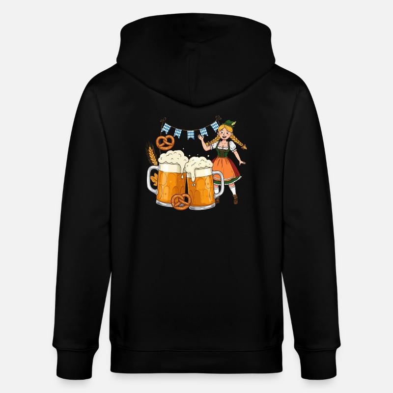 Dirndle Bier - Stanley/Stella Unisex Bio-Kapuzenjacke CULTIVATOR  - Schwarz