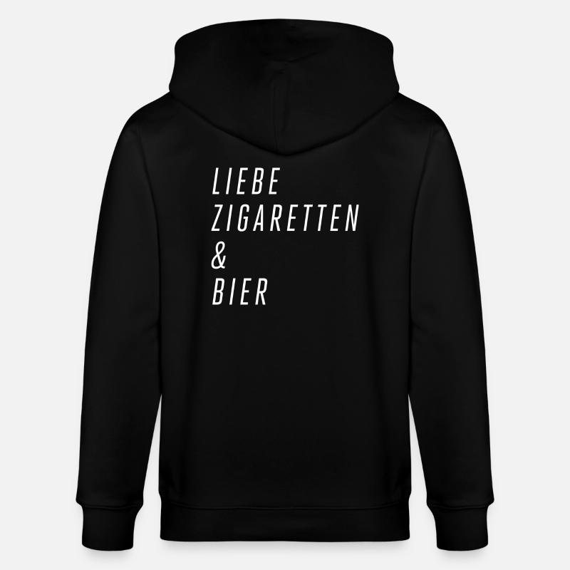 Liebe Zigaretten & Bier - Stanley/Stella Unisex Bio-Kapuzenjacke CULTIVATOR  - Schwarz