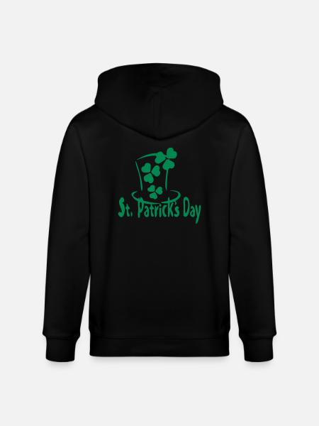 Shamrock hat st.patrick's day-6 - Stanley/Stella CULTIVATOR Unisex Organic Hooded Jacket - black