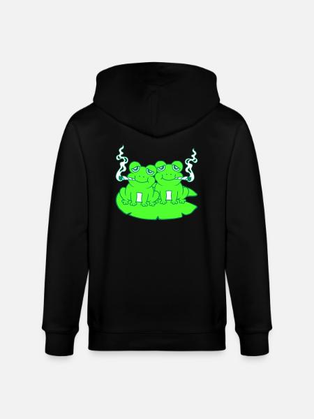 2 Stoner Friends Frogs - Stanley/Stella CULTIVATOR Unisex Organic Hooded Jacket - black