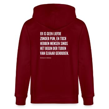 Zitieren - Stanley/Stella Unisex Bio-Kapuzenjacke CULTIVATOR  - Burgunderrot - Hinten - Anna (173cm)