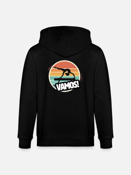 Vamos Retro Artistic Gymnastics - Stanley/Stella CULTIVATOR  Unisex Organic Hooded Jacket - black