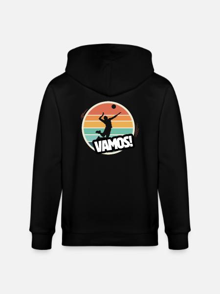 Vamos Retro Volleyball - Stanley/Stella CULTIVATOR Unisex Organic Hooded Jacket - black