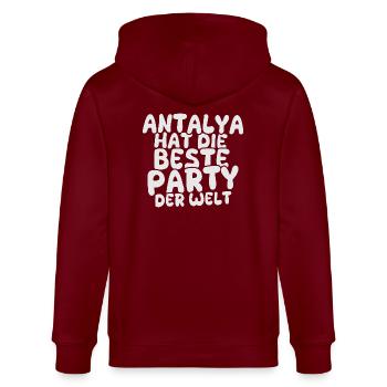 Gift for Antalya - Stanley/Stella CULTIVATOR  Unisex Organic Hooded Jacket - burgundy - Back - Anna (173cm)