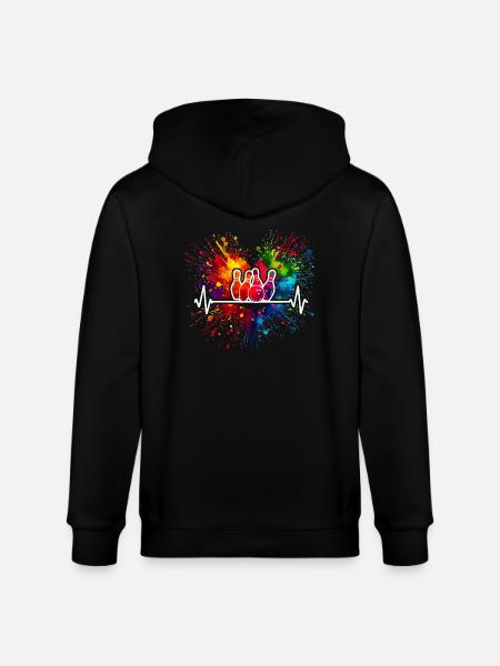 Bowling Herzschlag - Stanley/Stella Unisex Bio-Kapuzenjacke CULTIVATOR  - Schwarz