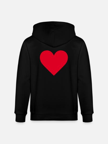 Heart Heart red - Stanley/Stella CULTIVATOR Unisex Organic Hooded Jacket - black
