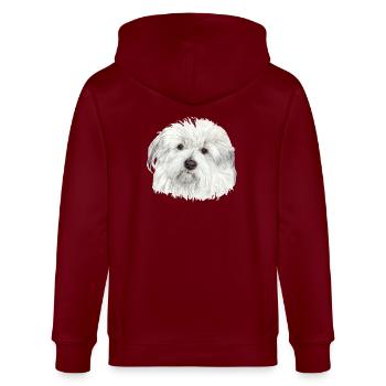 Coton-de-Tuléar - Veste à capuche bio CULTIVATOR Stanley/Stella Unisexe - bordeaux - Dos - Anna (173cm)