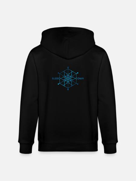 Blockchain Cubic - Stanley/Stella CULTIVATOR Unisex Organic Hooded Jacket - black