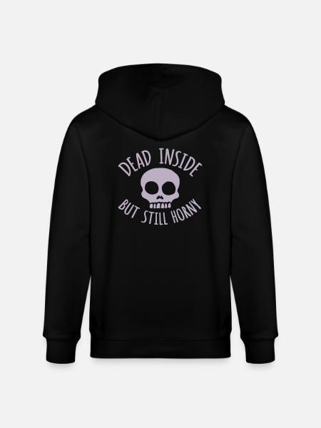 dead inside but horny - Stanley/Stella CULTIVATOR Unisex Organic Hooded Jacket - black