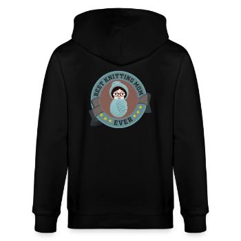 Nähen Stricken Häkeln Mama Best Knitting Mom Ever - Stanley/Stella Unisex Bio-Kapuzenjacke CULTIVATOR  - Schwarz - Hinten - Anna (173cm)