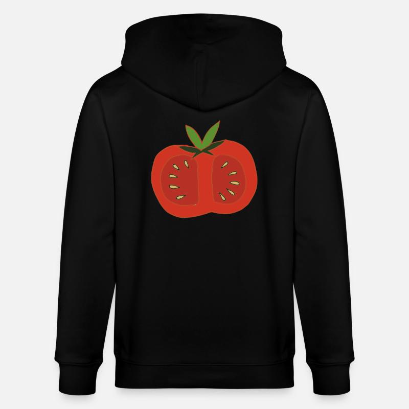 tomate rot halbiert - Stanley/Stella Unisex Bio-Kapuzenjacke CULTIVATOR  - Schwarz