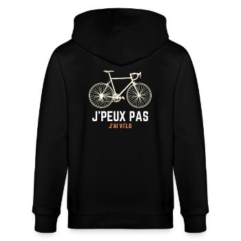 J'PEUX PAS J'AI VÉLO - HUMOUR - ROSE - Veste à capuche bio CULTIVATOR Stanley/Stella Unisexe - noir - Dos - Anna (173cm)