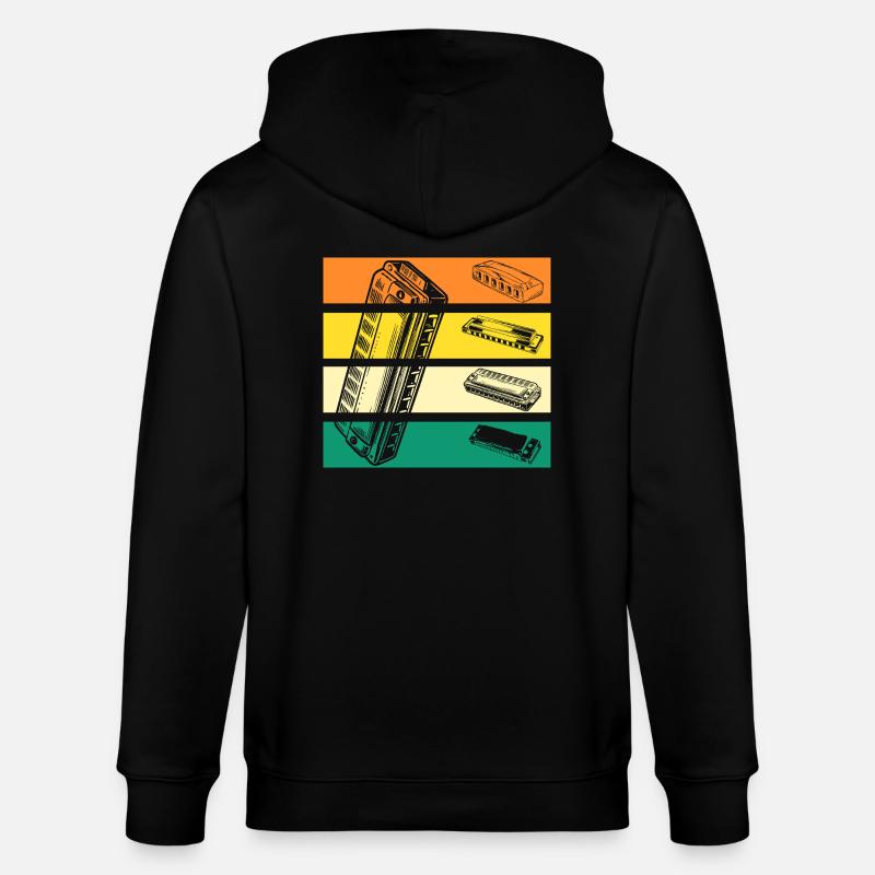 Harmonica Harmonica - Stanley/Stella CULTIVATOR  Unisex Organic Hooded Jacket - black