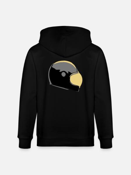 Retro Cafe Racer Helmet - Stanley/Stella CULTIVATOR Unisex Organic Hooded Jacket - black