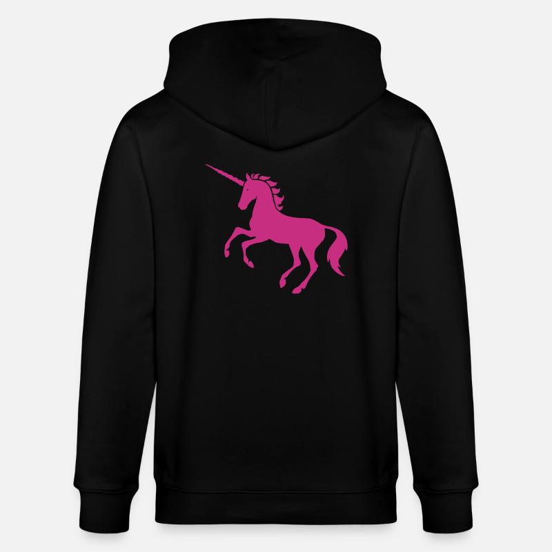 Pink Einhorn - Stanley/Stella Unisex Bio-Kapuzenjacke CULTIVATOR  - Schwarz