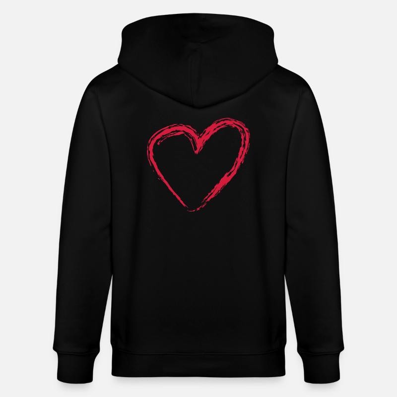 Herz Scratch Groß - Stanley/Stella Unisex Bio-Kapuzenjacke CULTIVATOR  - Schwarz