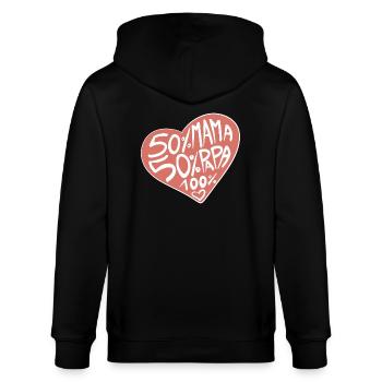 100% Liebe / Baby / Mädchen / Geburt / Mama / Papa - Stanley/Stella Unisex Bio-Kapuzenjacke CULTIVATOR  - Schwarz - Hinten - Anna (173cm)