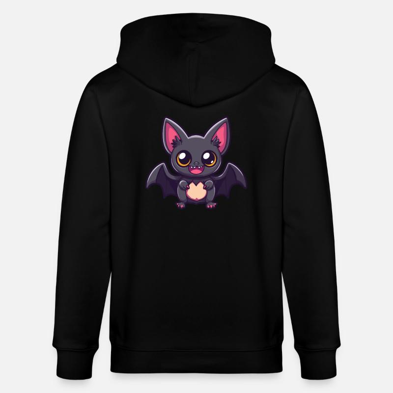 Bat Halloween Funny Comic - Stanley/Stella CULTIVATOR  Unisex Organic Hooded Jacket - black