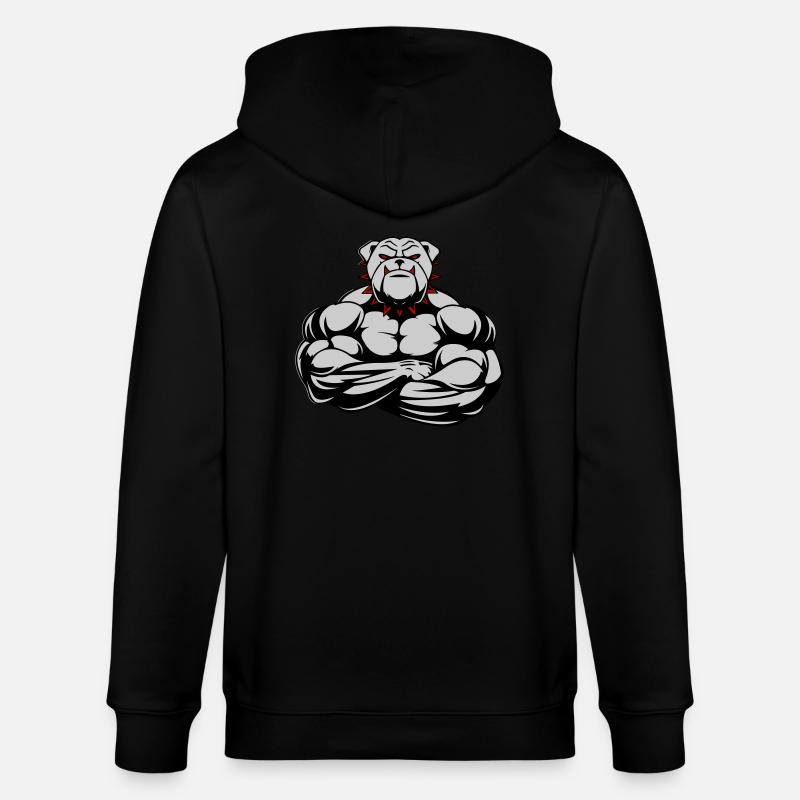 Bouledogue fort 02 - Veste à capuche bio CULTIVATOR Stanley/Stella Unisexe - noir