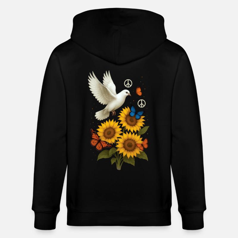 Weiße Taube - Stanley/Stella Unisex Bio-Kapuzenjacke CULTIVATOR  - Schwarz