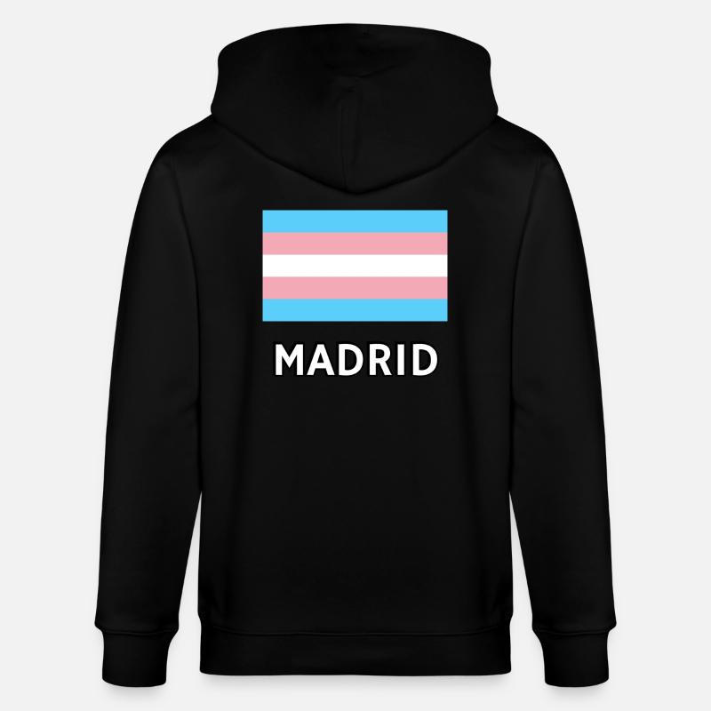 Drapeau Trans Pride Madrid - Veste à capuche bio CULTIVATOR Stanley/Stella Unisexe - noir