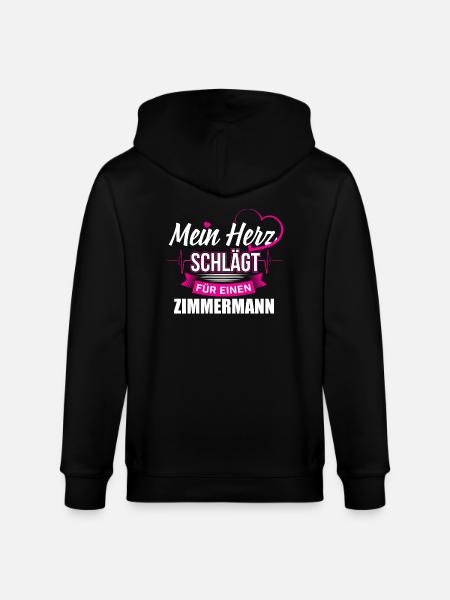 Dachdecker Zimmermann Herz - Stanley/Stella Unisex Bio-Kapuzenjacke CULTIVATOR - Schwarz