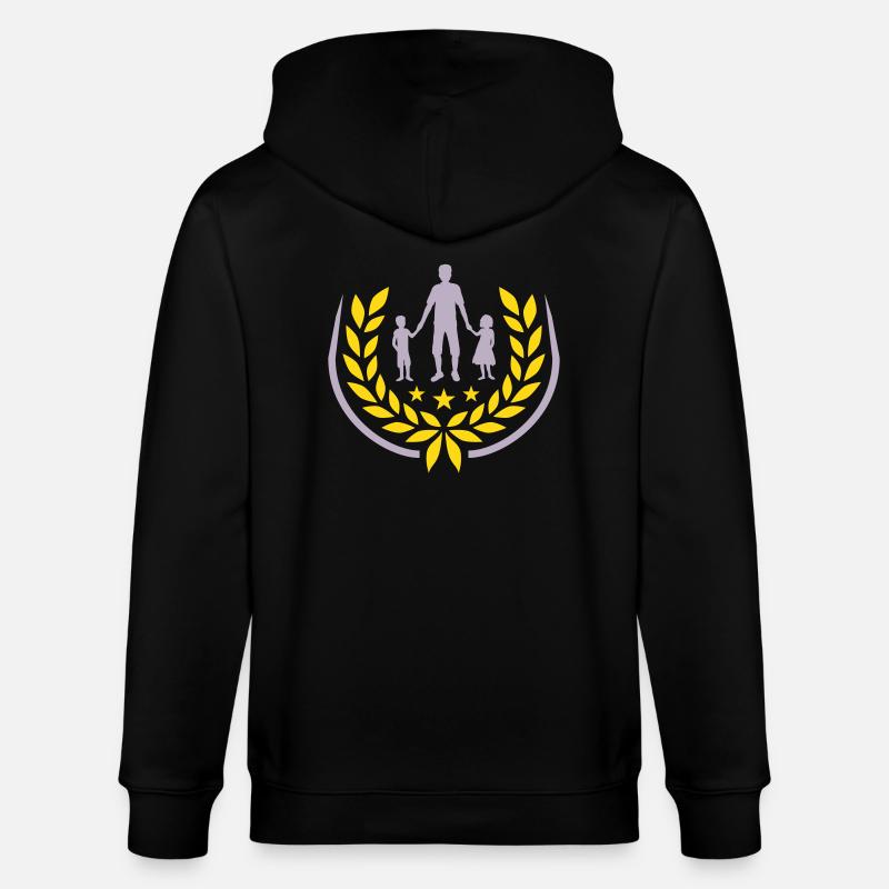 Sterne Papa Kinder Lorbeerkranz - Stanley/Stella Unisex Bio-Kapuzenjacke CULTIVATOR  - Schwarz