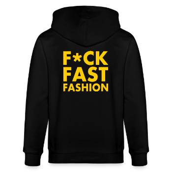 Fuck fast fashion - Veste à capuche bio CULTIVATOR Stanley/Stella Unisexe - noir - Dos - Anna (173cm)
