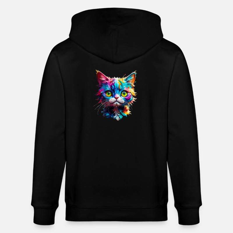 Attention aux chats - Veste à capuche bio CULTIVATOR Stanley/Stella Unisexe - noir