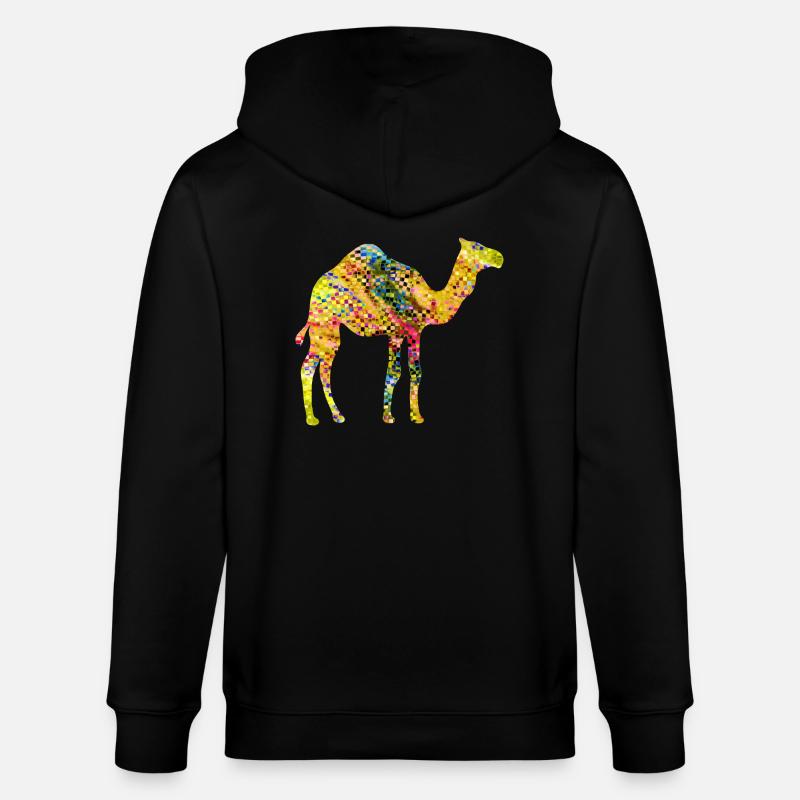 Kamel - Stanley/Stella Unisex Bio-Kapuzenjacke CULTIVATOR  - Schwarz
