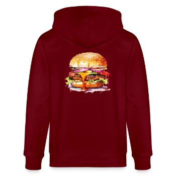 burger - Stanley/Stella Unisex Bio-Kapuzenjacke CULTIVATOR  - Burgunderrot - Hinten - Anna (173cm)
