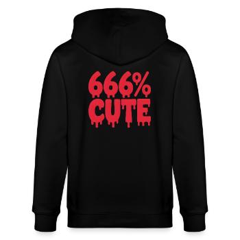 666% Cute! Satanistisches Goth Girl Design - Stanley/Stella Unisex Bio-Kapuzenjacke CULTIVATOR  - Schwarz - Hinten - Anna (173cm)