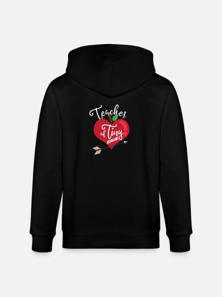 Teacher Shirt - Heart Gift - Stanley/Stella CULTIVATOR  Unisex Organic Hooded Jacket - black