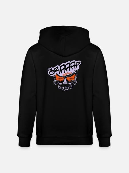 Braaap BIG Skull - Stanley/Stella Unisex Bio-Kapuzenjacke CULTIVATOR - Schwarz