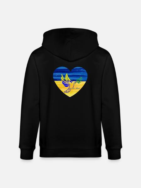 give Peace a chance for Ukraine - Stanley/Stella CULTIVATOR  Unisex Organic Hooded Jacket - black