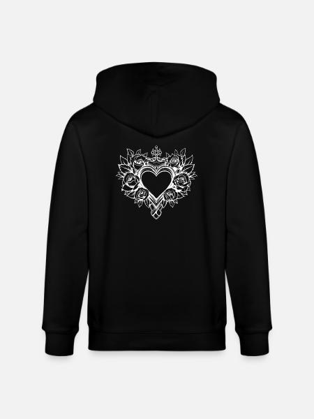Heart Symbol Tattoo Love - Stanley/Stella CULTIVATOR  Unisex Organic Hooded Jacket - black