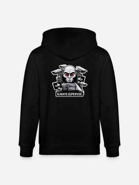 BIG BROTHER ALWAYS SUPERVISE - Stanley/Stella CULTIVATOR  Unisex Organic Hooded Jacket - black