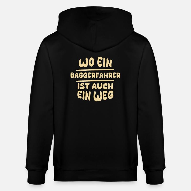 Baggerfahrer als Baggerfahrer - Stanley/Stella Unisex Bio-Kapuzenjacke CULTIVATOR  - Schwarz