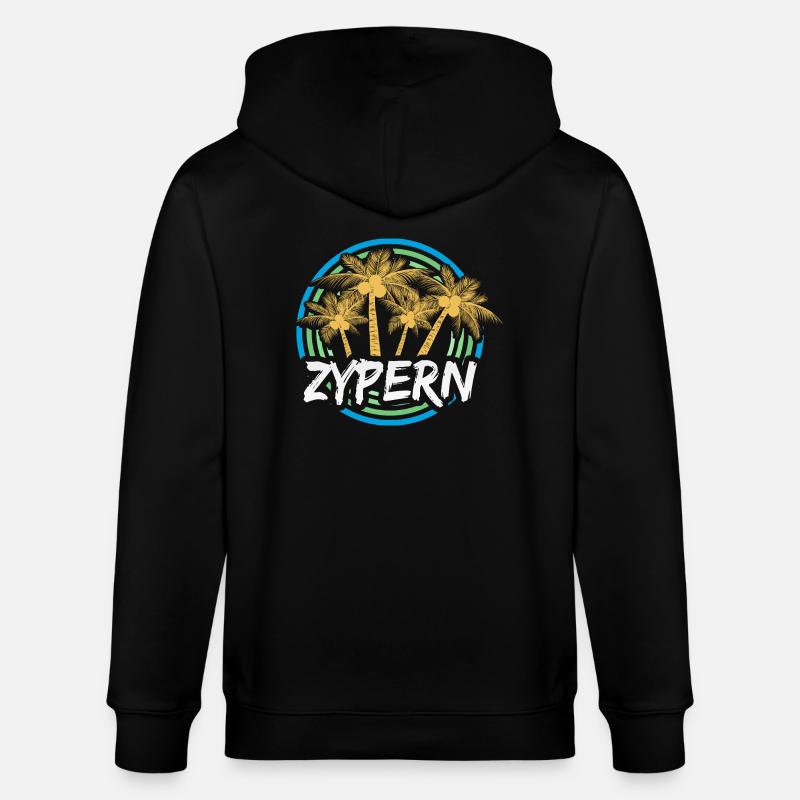 Zypern als Urlaub - Stanley/Stella Unisex Bio-Kapuzenjacke CULTIVATOR  - Schwarz